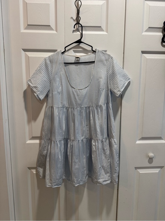 a new day Dresses & Skirts - a new day Light Blue and White Striped Mini Dress